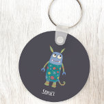 Llavero Monster Sidney Custom Name<br><div class="desc">Un monstruo adorable,  perfecto para una bolsa temática de favores,  o para Halloween,  o cualquier otro día! Personalice cambiando o eliminando el nombre.</div>
