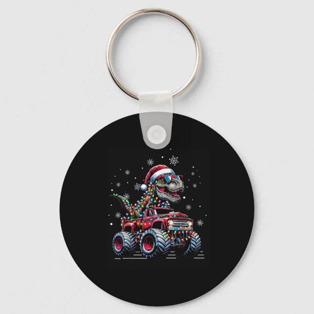 Llavero Monster Truck Dinosaur Trex Christmas Boys Kids  (Anverso)
