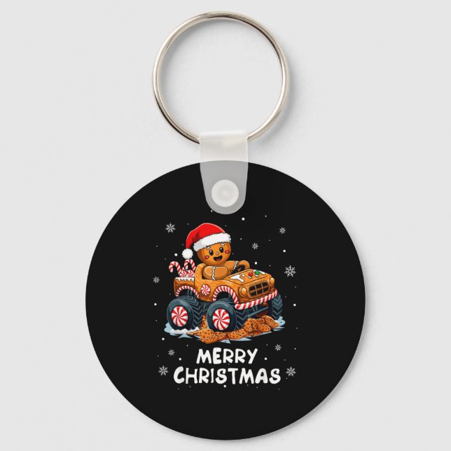 Llavero Monster Truck Gingerbread Man Funny Merry Christma (Anverso)
