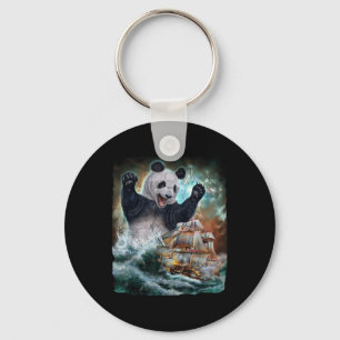 Llavero Monstruo Gigante Panda Mientras Kraken Ataque Un B