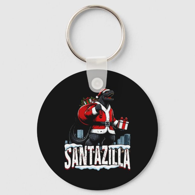 Llavero Monstruo japonés de Santazilla Kaiju Santa Navidad (Anverso)