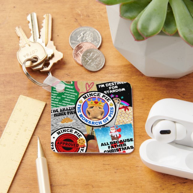 Llavero Montaje de moscas de mentecas bajo el vidrio de au (Escritorio )