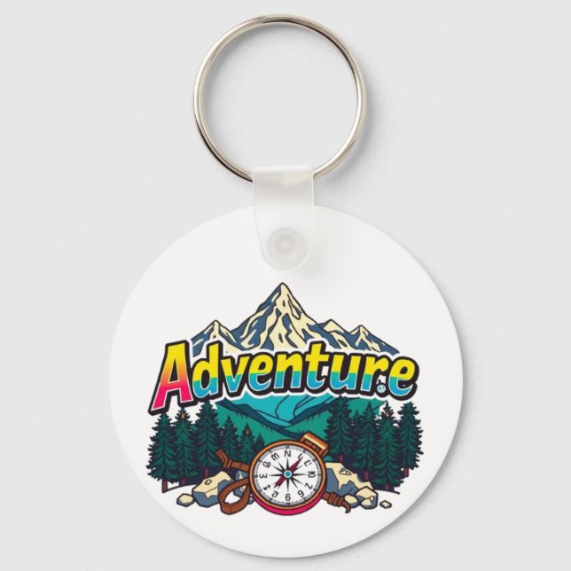 Llavero Montaña de Aventura – Diseño de Naturaleza y Sende (Anverso)