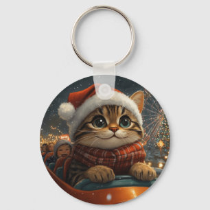 Llavero Montaña Rusa de Gato Bengalí Navidad