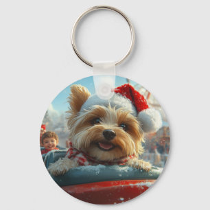 Llavero Montaña Rusa Perro Terrier Biewer Navidad 