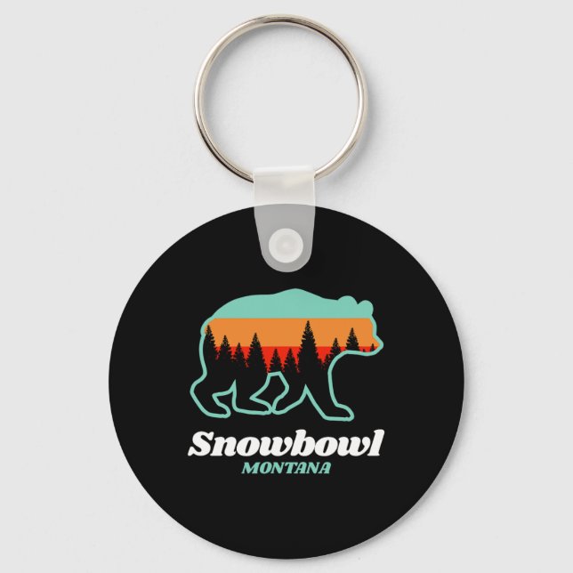 Llavero Montana Snowbowl Esquí Snowboard Bear (Anverso)
