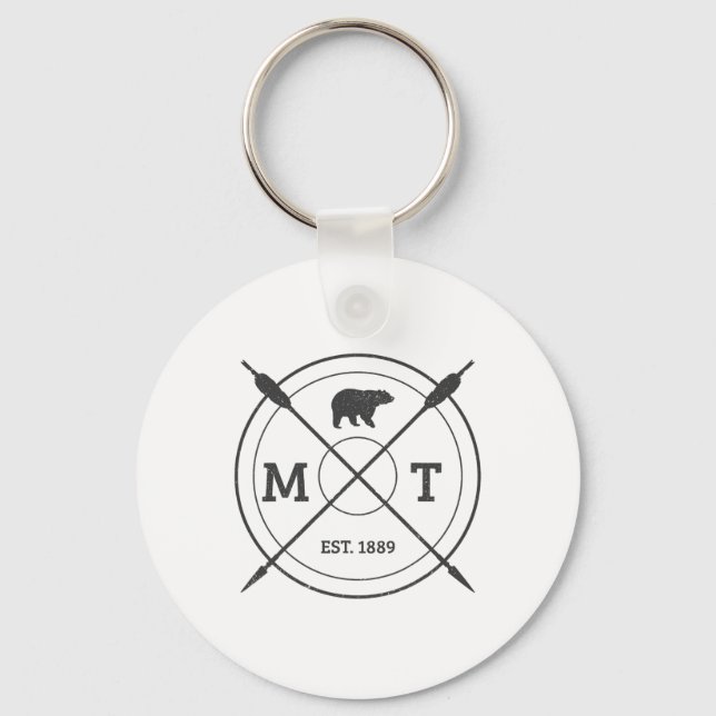 Llavero Montana Usa Vintage Grizzly Bear America Souvenir  (Anverso)