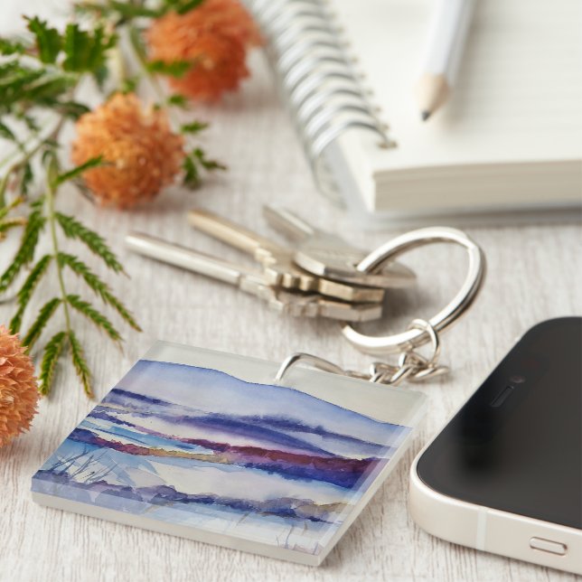 Llavero Montañas Blue Ridge y plantilla de fotografía fami (Frente Derecha)