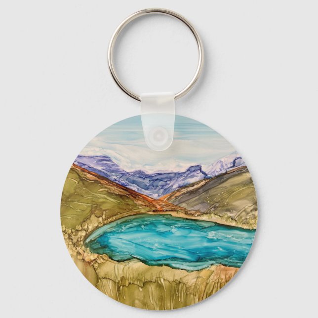 Llavero Montañas con lago (Anverso)