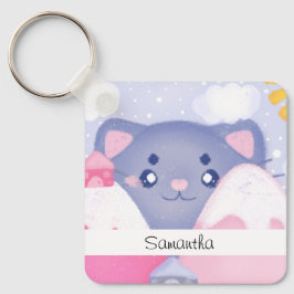 Llavero Montañas de Gato y Invierno Con Un Sol Acondiciona