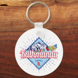 Llavero Montañas de Katmandú: recuerdo de las banderas ret