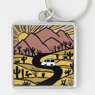 Llavero Montañas del desierto de Campervan Vanlife RV Sunr