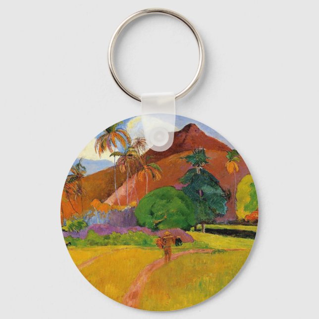 Llavero 'Montañas en Tahití' - Keychain de Paul Gauguin (Anverso)
