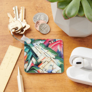 Llavero Montañas (paisaje) por Franz Marc, arte antiguo