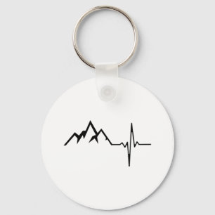 Llavero Montañas Senderismo Heartbeat
