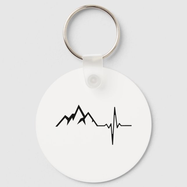Llavero Montañas Senderismo Heartbeat (Anverso)