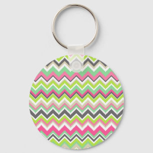Llavero Montañas Tribales Aztec Andes Chevron Zig Zags