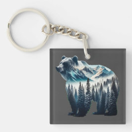 Llavero Montañas y bosques de oso pardo