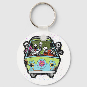 Llavero Montar Hippie Van Halloween Disfraz Huesos Retro
