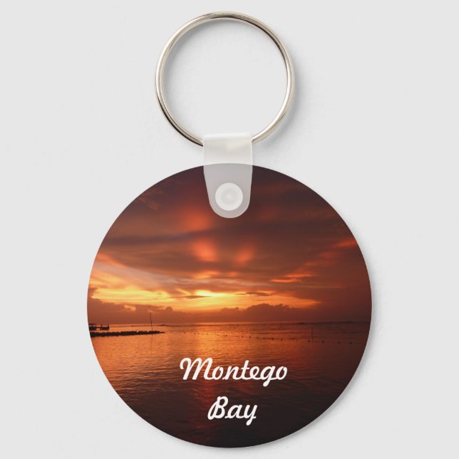 Llavero Montego Bay Jamaica Sunset Photo Keychain (Anverso)