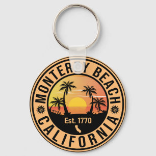 Llavero Monterey Beach California Retro Sunset Souvenirs