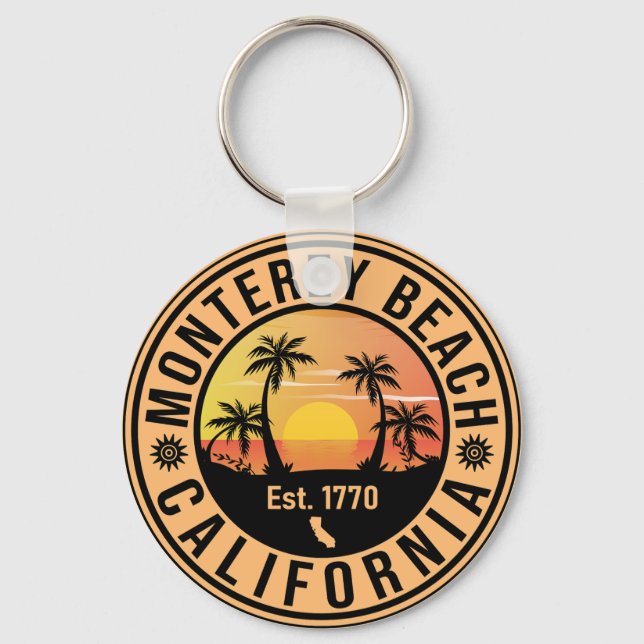 Llavero Monterey Beach California Retro Sunset Souvenirs (Anverso)
