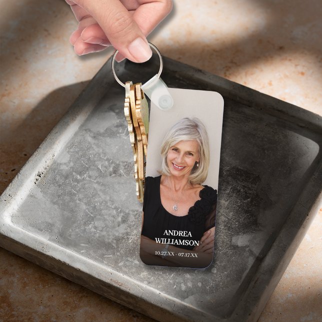 Llavero Monumento a la Foto De Guión Moderno En Memoria Am (In Loving Memory photo double-sided keepsake aluminum keychain)