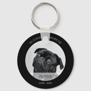 Llavero Monumento a Perro Negro Moderno en foto de recuerd