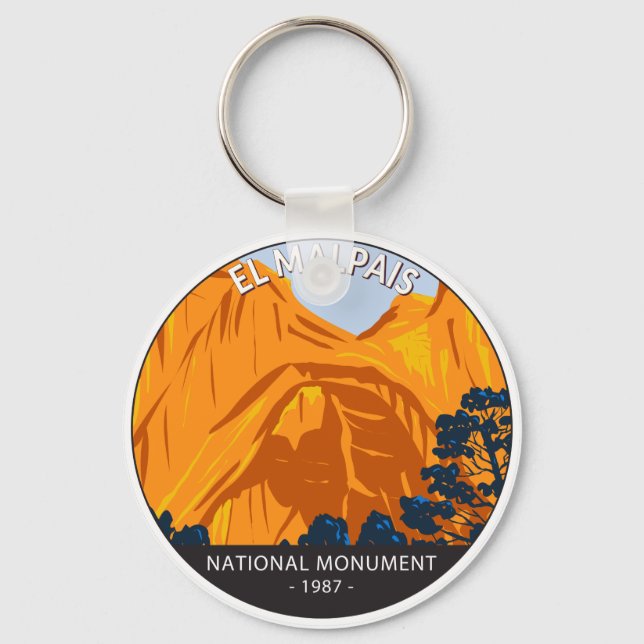 Llavero Monumento Nacional El Malpais Nuevo México Vintage (Anverso)