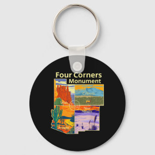 Llavero Monumento Vintage Four Corners Con Parques Naciona