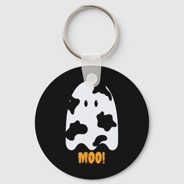 Llavero ¡Moo! Curva divertida para imprimir fantasma Hallo (Anverso)