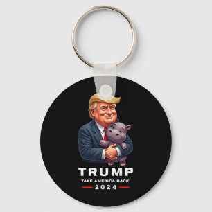 Llavero Moo Deng Hippopótamus Apoyo a Donald Trump 2024 Fu