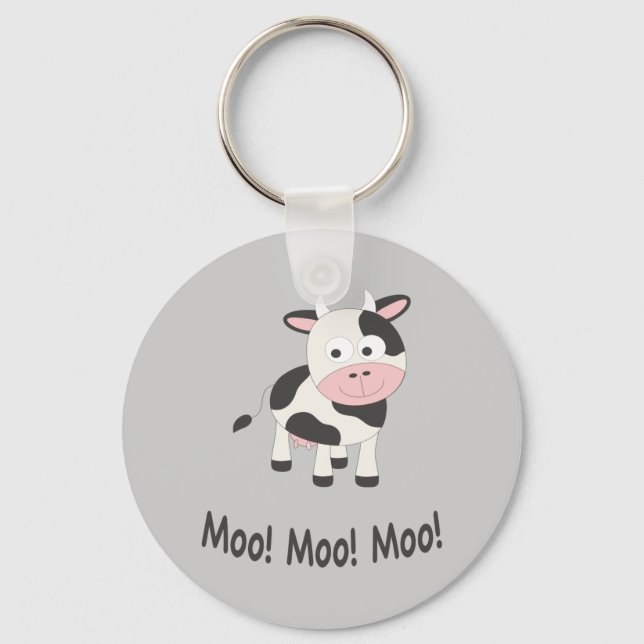 Llavero Moo Moo Moo Cute Personalizado vaca (Anverso)