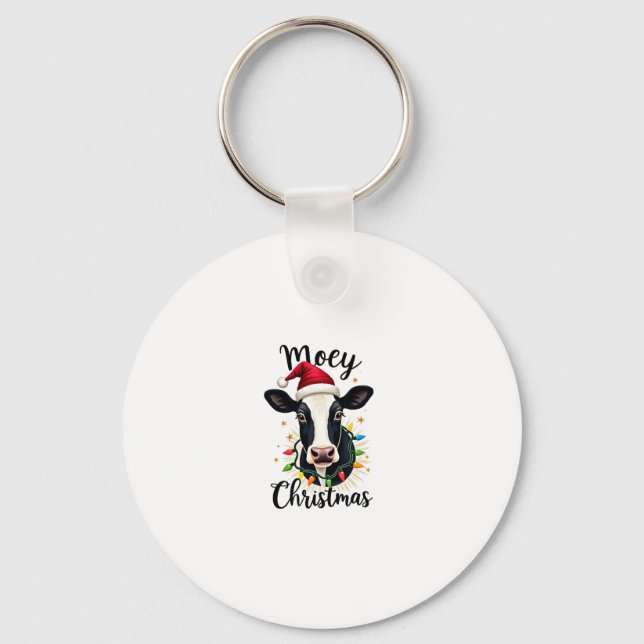 Llavero Mooey Christmas Santa Christmas Lights Cow Lovers  (Anverso)