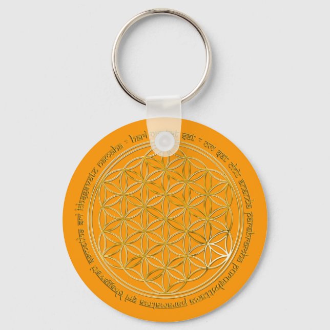 Llavero Moola Mantra / Blume Des Lebens | NARANJA (Anverso)