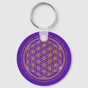Llavero Moola Mantra / Blume Des Lebens violeta