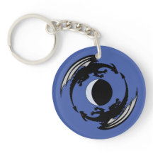 Moon Dragons Fantasy Design Keychain