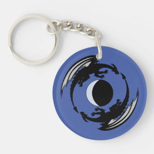Llavero Moon Dragons Fantasy Design Keychain