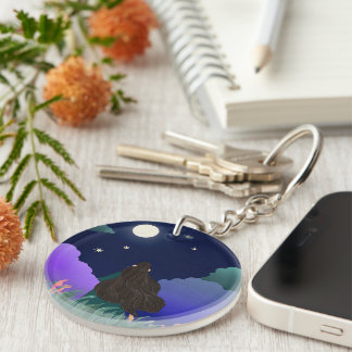Llavero Moonlit Dreamer Girl Acrylic Keychain