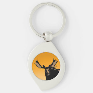 Llavero Moose al atardecer - Original Wildlife Art
