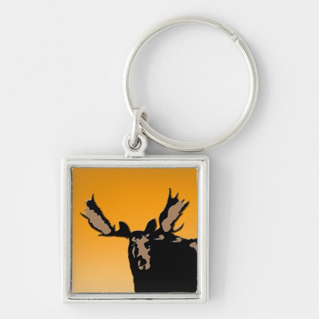 Llavero Moose al atardecer - Original Wildlife Art (Frente)