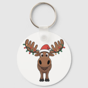 Llavero Moose Christmas Tree ilumina divertidas Xmas Moose