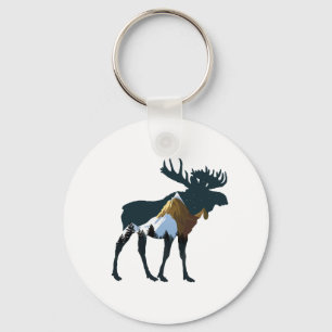 Llavero Moose del bosque nocturno