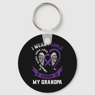 Llavero Morado En Memoria De Mi Abuelo Cáncer Pancreático 