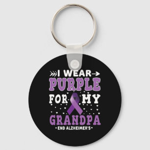 Llavero Morado por el abuelo Fin de la Conciencia de Alzhe