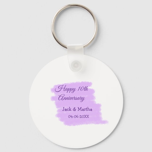 Llavero Morado salpicón acuático moderno 10 aniversario (Anverso)