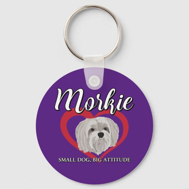 Llavero Morkie - Perro Pequeño, Gran Actitud - 3 (Anverso)