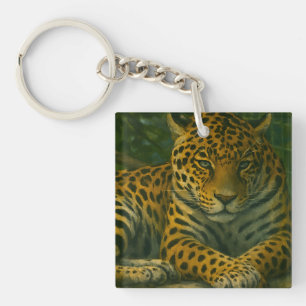 Llavero Mortalidad dorada - Leopardo en reposo