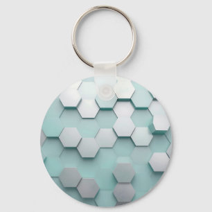 Llavero Mosaico 3D Hexágono de Menta Pastel