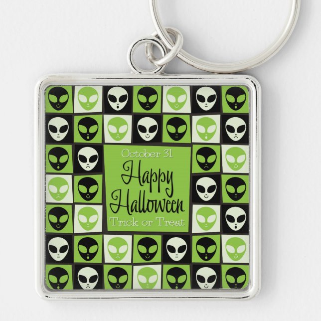 Llavero Mosaico alienígena de Halloween (Frente)